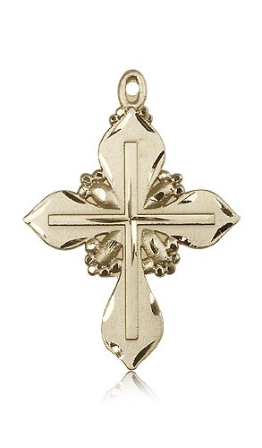 Cross Pendant, 14 Karat Gold - 14 KT Yellow Gold