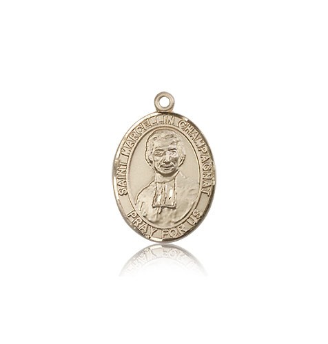 St. Marcellin Champagnat Medal, 14 Karat Gold, Medium - 14 KT Yellow Gold