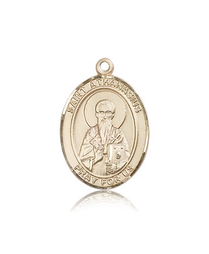 St. Athanasius Medal, 14 Karat Gold, Large - 14 KT Yellow Gold