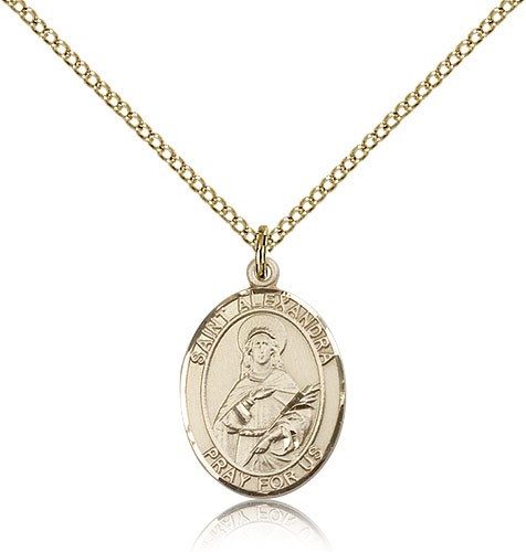St. Alexandra Medal, Gold Filled, Medium - Gold-tone