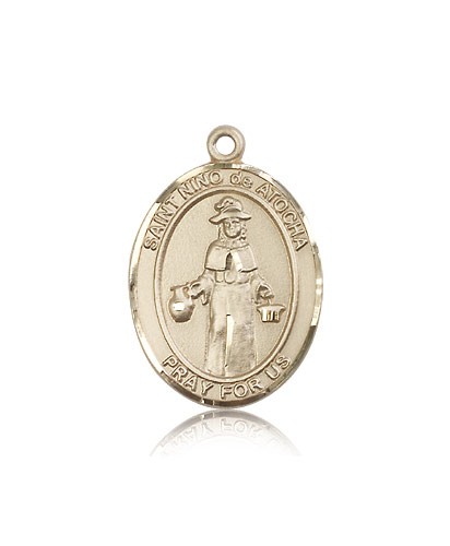 St. Nino De Atocha Medal, 14 Karat Gold, Large - 14 KT Yellow Gold