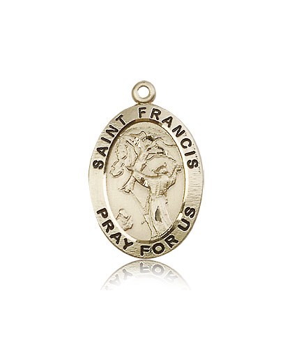 St. Francis of Assisi Medal, 14 Karat Gold - 14 KT Yellow Gold