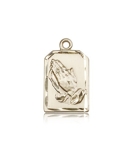 Praying Hands Medal, 14 Karat Gold - 14 KT Yellow Gold