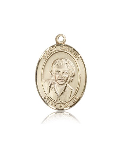 St. Gianna Medal, 14 Karat Gold, Large - 14 KT Yellow Gold