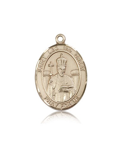 St. Leo the Great Medal, 14 Karat Gold, Large - 14 KT Yellow Gold