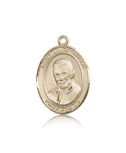 St. Luigi Orione Medal, 14 Karat Gold, Large - 14 KT Yellow Gold