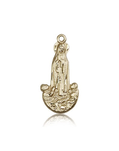 Our Lady of Fatima Medal, 14 Karat Gold - 14 KT Yellow Gold