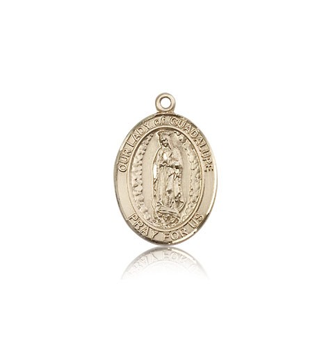 Our Lady of Guadalupe Medal, 14 Karat Gold, Medium - 14 KT Yellow Gold