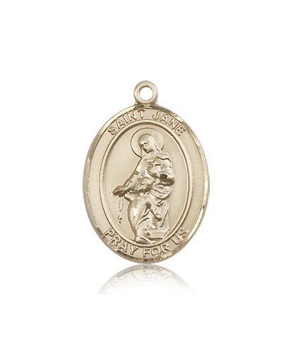 St. Jane of Valois Medal, 14 Karat Gold, Large - 14 KT Yellow Gold