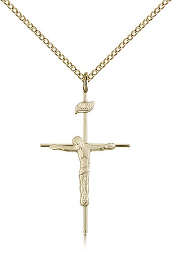 Crucifix Pendant, Gold Filled - Gold-tone