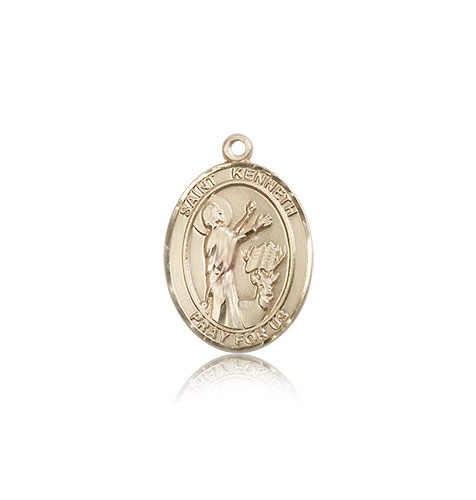 St. Kenneth Medal, 14 Karat Gold, Medium - 14 KT Yellow Gold