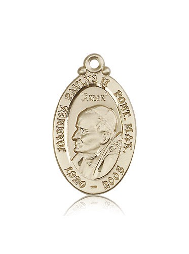 Pope John Paul II Medal, 14 Karat Gold - 14 KT Yellow Gold