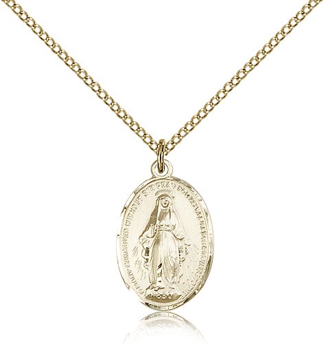 Miraculous Medal, Gold Filled - Gold-tone