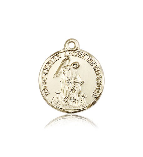 Guardian Angel Medal, 14 Karat Gold - 14 KT Yellow Gold