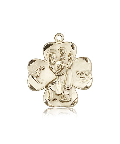 St. Christopher Medal, 14 Karat Gold - 14 KT Yellow Gold