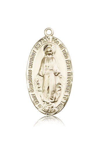 Miraculous Medal, 14 Karat Gold - 14 KT Yellow Gold