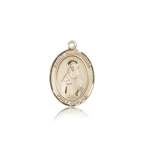 St. Hildegard Von Bingen Medal, 14 Karat Gold, Medium - 14 KT Yellow Gold