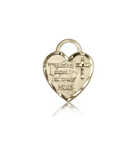 Bridesmaid Heart Medal, 14 Karat Gold - 14 KT Yellow Gold