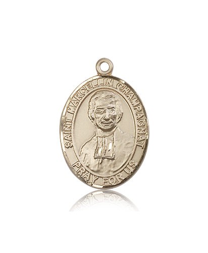 St. Marcellin Champagnat Medal, 14 Karat Gold, Large - 14 KT Yellow Gold