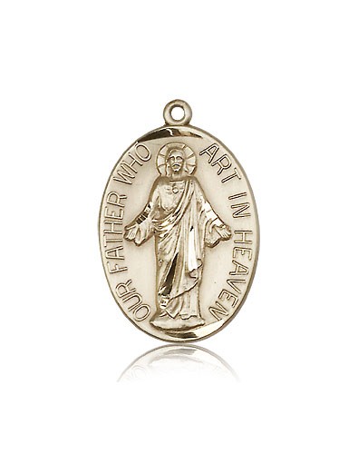 Our Father Medal, 14 Karat Gold - 14 KT Yellow Gold