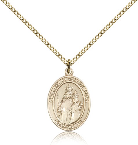 Our Lady of Consolation Medal, Gold Filled, Medium - Gold-tone