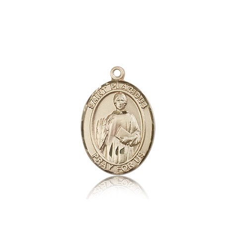 St. Placidus Medal, 14 Karat Gold, Medium - 14 KT Yellow Gold