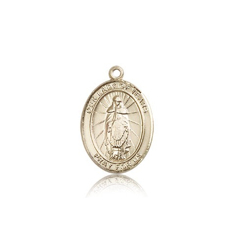 Our Lady of Tears Medal, 14 Karat Gold, Medium - 14 KT Yellow Gold