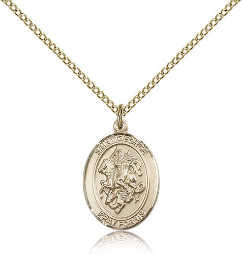 St. George Medal, Gold Filled, Medium - Gold-tone