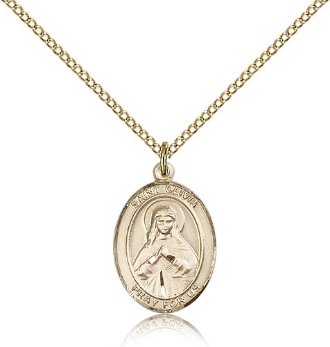 St. Olivia Medal, Gold Filled, Medium - Gold-tone