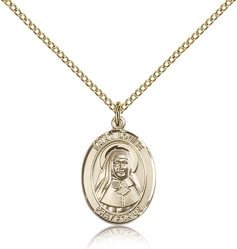 St. Louise De Marillac Medal, Gold Filled, Medium - Gold-tone