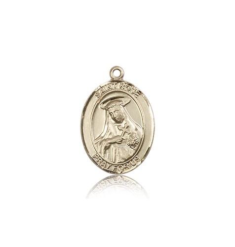 St. Rose of Lima Medal, 14 Karat Gold, Medium - 14 KT Yellow Gold