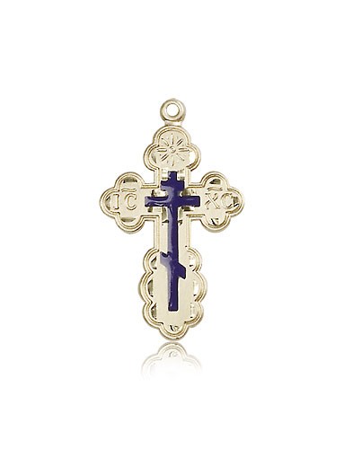 St. Olga Cross Pendant, 14 Karat Gold - 14 KT Yellow Gold