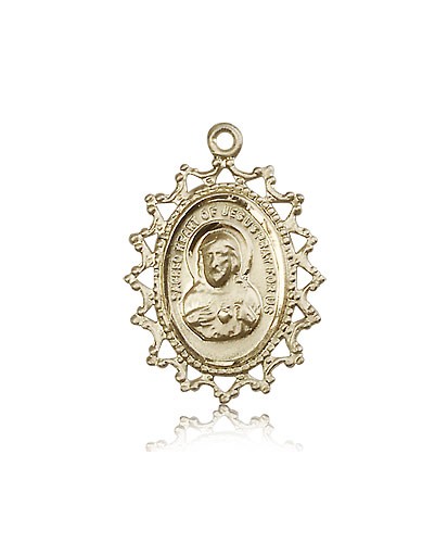 Scapular Medal, 14 Karat Gold - 14 KT Yellow Gold