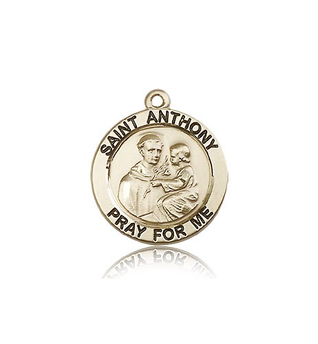 St. Anthony of Padua Medal, 14 Karat Gold - 14 KT Yellow Gold