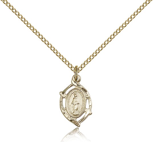 Miraculous Medal, Gold Filled - Gold-tone