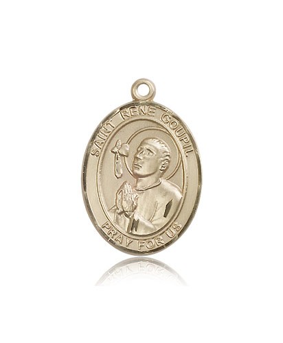 St. Rene Goupil Medal, 14 Karat Gold, Large - 14 KT Yellow Gold