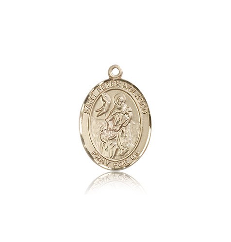 St. Peter Nolasco Medal, 14 Karat Gold, Medium - 14 KT Yellow Gold