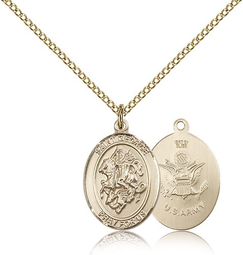 St. George Army Medal, Gold Filled, Medium - Gold-tone