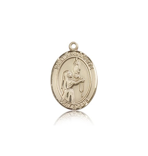 St. Bernadette Medal, 14 Karat Gold, Medium - 14 KT Yellow Gold