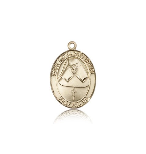 St. Katharine Drexel Medal, 14 Karat Gold, Medium - 14 KT Yellow Gold