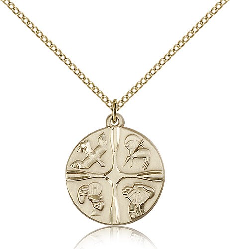 Christian Life Medal, Gold Filled - Gold-tone