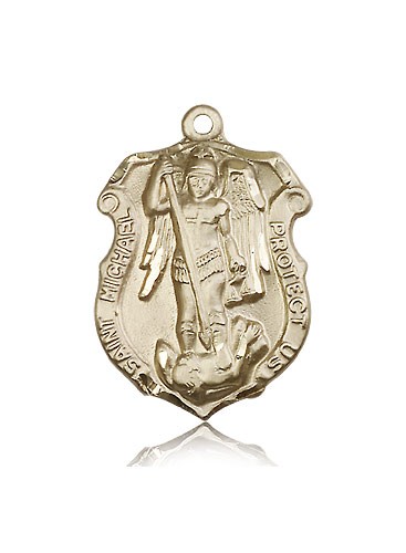 St. Michael the Archangel Medal, 14 Karat Gold - 14 KT Yellow Gold