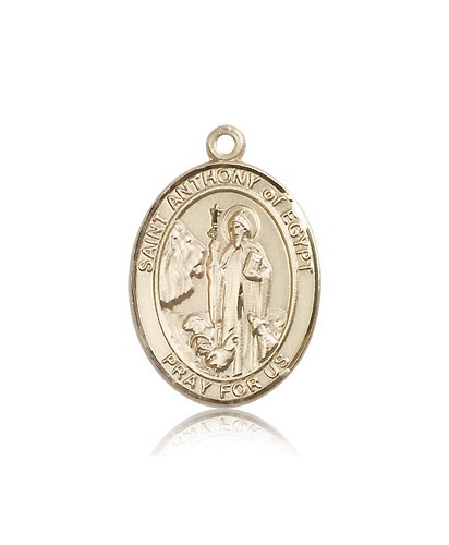 St. Anthony of Egypt Medal, 14 Karat Gold, Large - 14 KT Yellow Gold