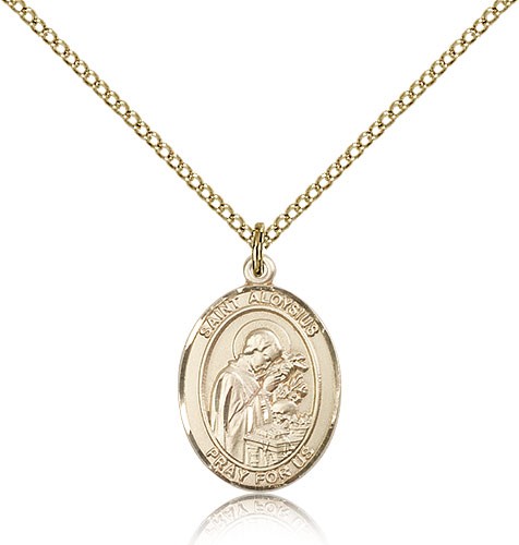 St. Aloysius Gonzaga Medal, Gold Filled, Medium - Gold-tone