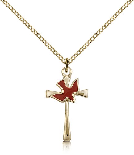 Holy Sprit Cross Pendant, Gold Filled - Gold-tone