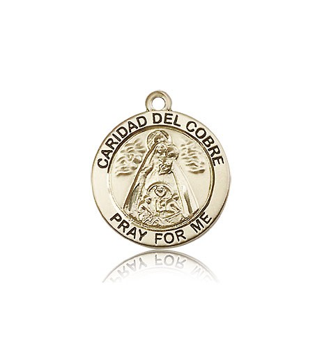 Caridad Del Cobre Medal, 14 Karat Gold - 14 KT Yellow Gold