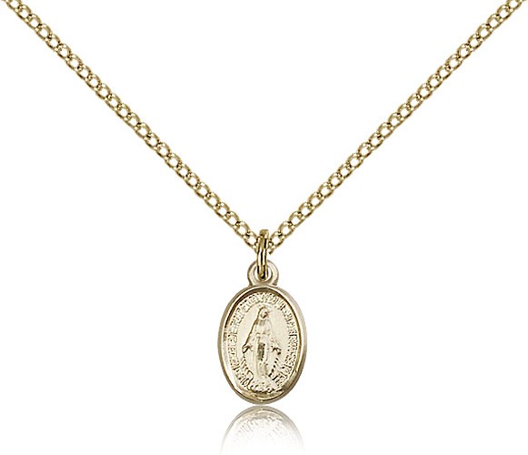 Miraculous Medal, Gold Filled - Gold-tone