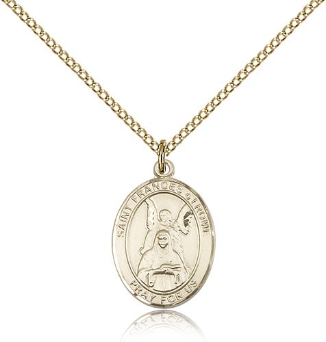 St. Frances of Rome Medal, Gold Filled, Medium - Gold-tone