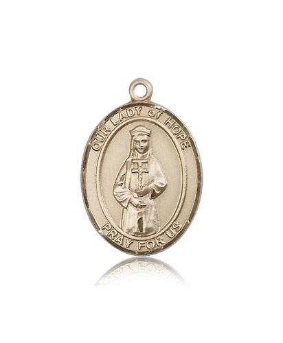 Our Lady of Hope Medal, 14 Karat Gold, Large - 14 KT Yellow Gold