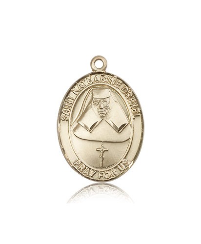 St. Katharine Drexel Medal, 14 Karat Gold, Large - 14 KT Yellow Gold